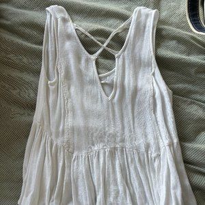 Bohemian white flowy tank
